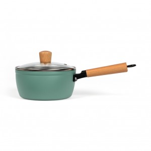 Saucepan with wooden handles