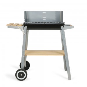 Charcoal barbecue wood finish